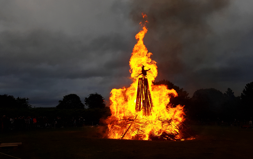 Witch burning bonfire in Denmark