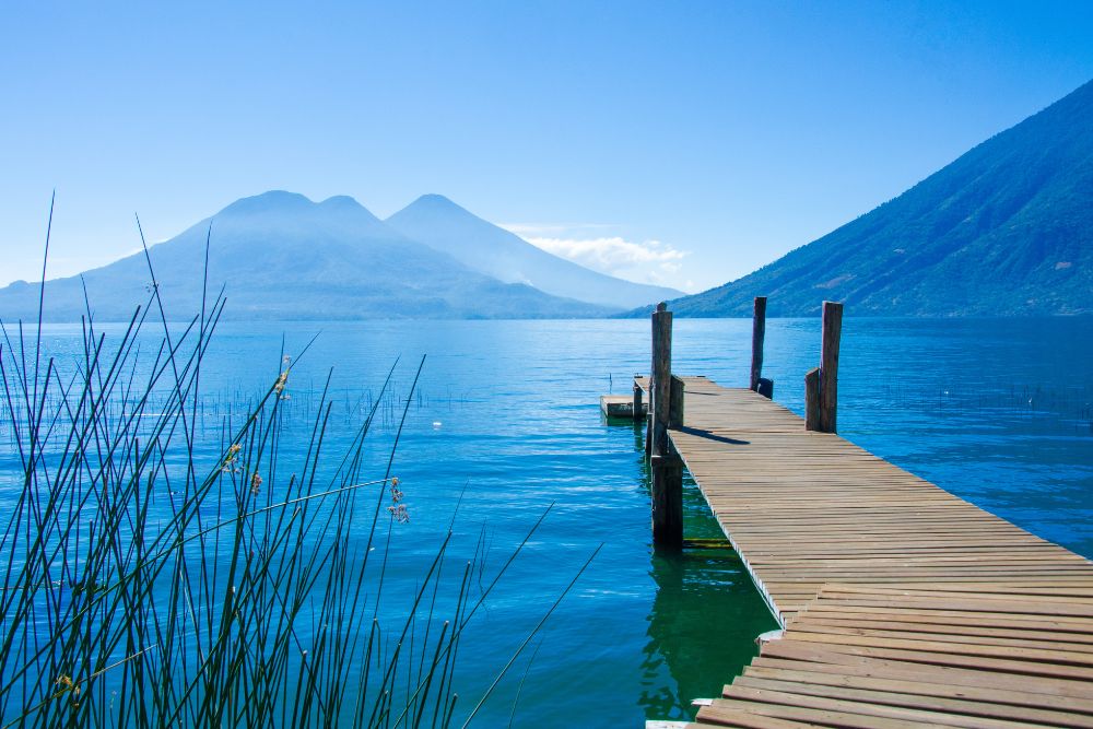 Lake atitlan with jetty