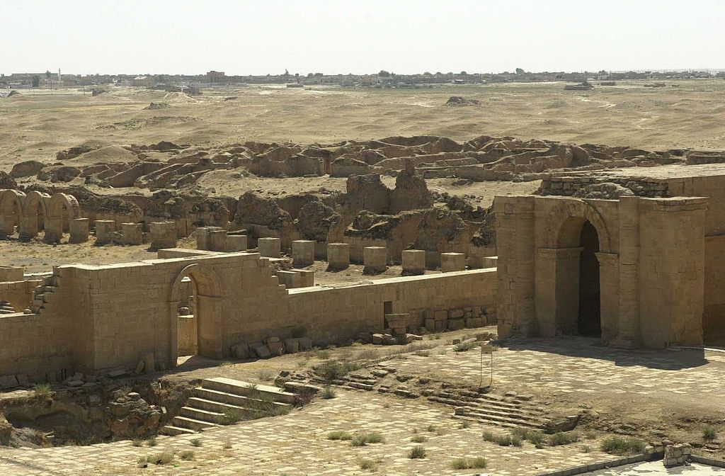The remains of several temples of Hatra