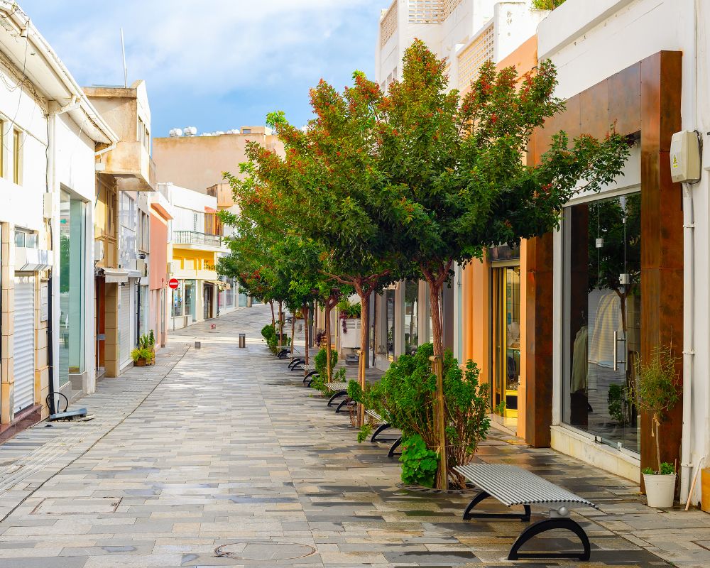 Touristic shopping street, Paphos, Cyprus